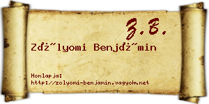 Zólyomi Benjámin névjegykártya
