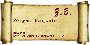 Zólyomi Benjámin névjegykártya
